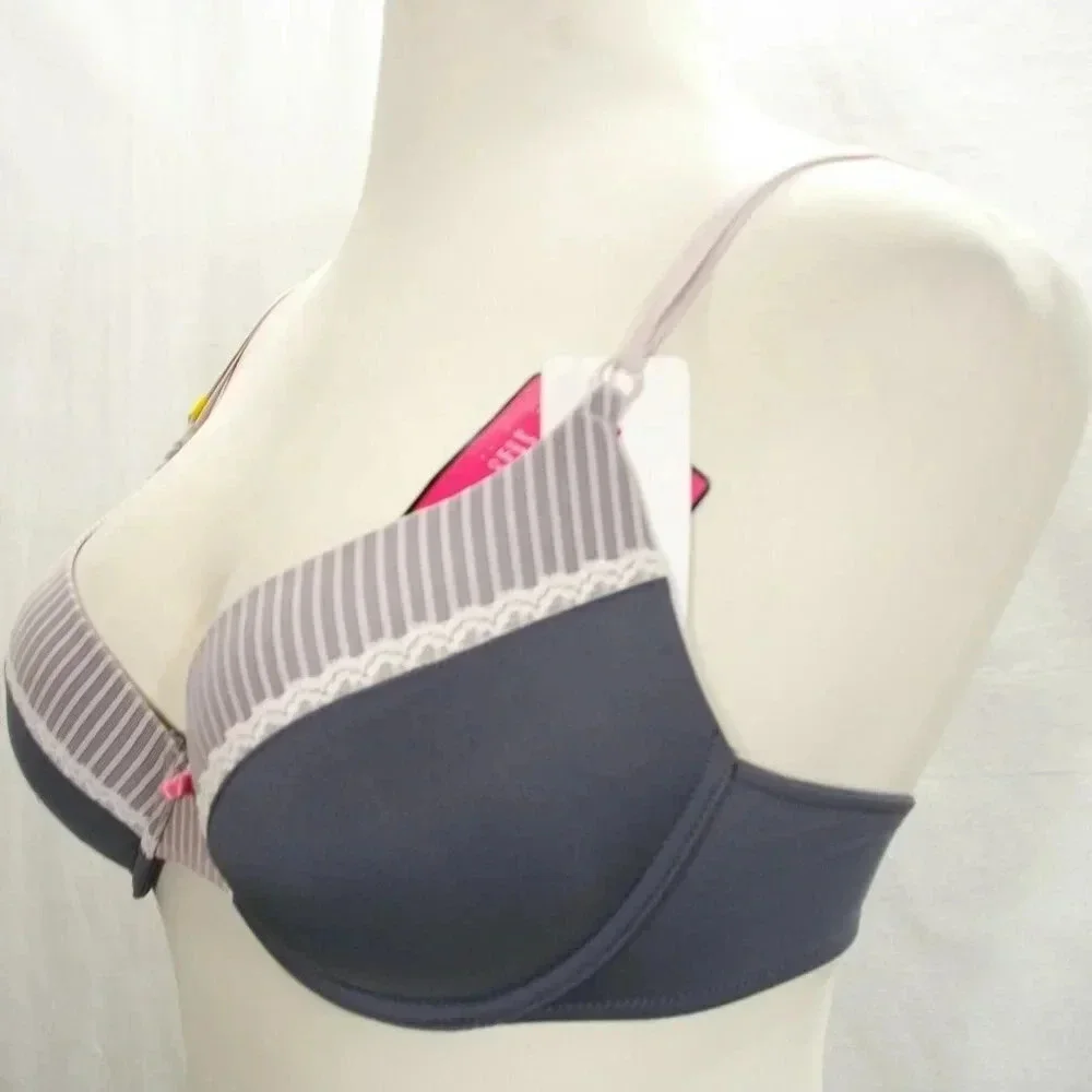 36A Lily of France 2175257 French Charm‎ UW Bra Gray NWT - Picture 3 of 8